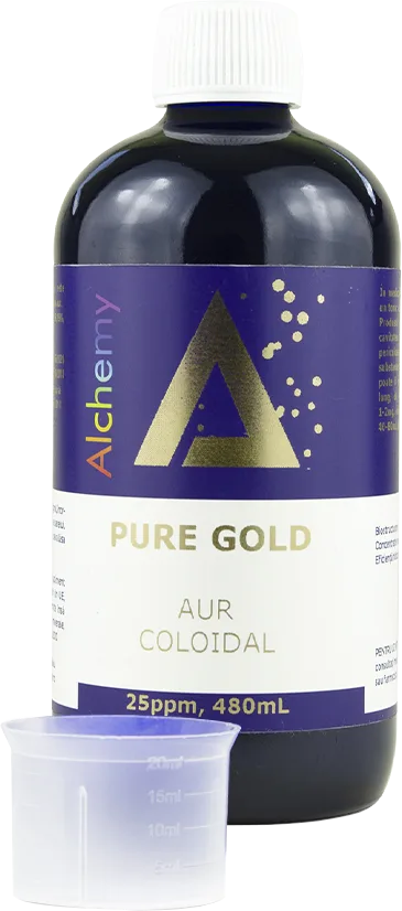 Aur coloidal PureGold 25 ppm, 480ml, Alchemy — preț și oferte