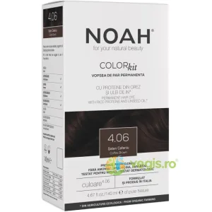 Vopsea de Par Permanenta cu Proteina de Orez si Ulei de In fara Amoniac Nuanta 4.06 Saten Cafeniu 140ml