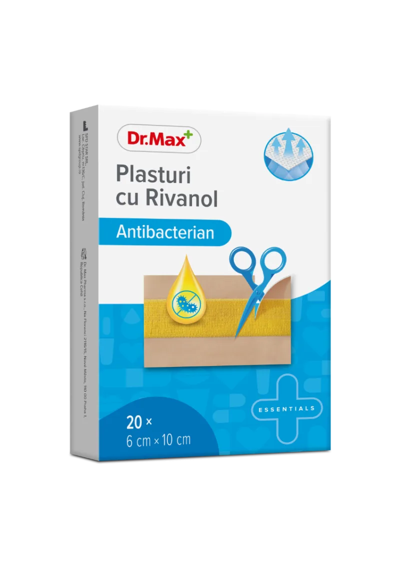 Dr. Max Plasturi cu rivanol 6x10cm, 20 bucati — preț și oferte