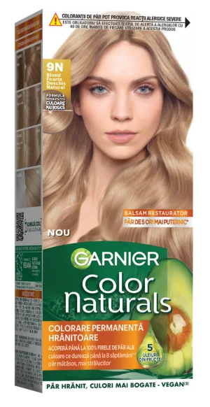 Vopsea de par permanenta Color Naturals 9N Blond Natural Deschis, 112ml, Garnier