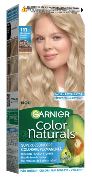 Vopsea de par permanenta Color Naturals 111 Blond Super Deschis Cenusiu, 112ml, Garnier