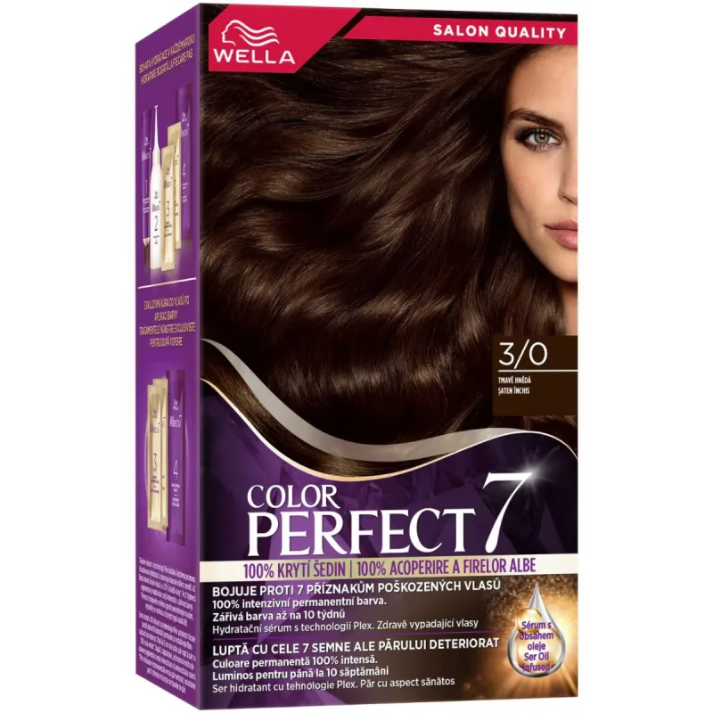 Vopsea de par permanenta Saten Inchis 3/0 Color Perfect, 135ml, Wella — preț și oferte