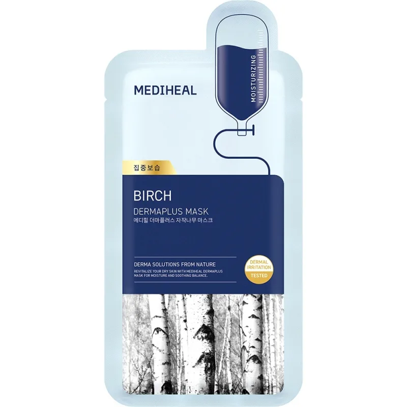 Mască de față tip pentru hidratare, Dermaplus Birch Sheet Mask, 22 ml, Mediheal — preț și oferte