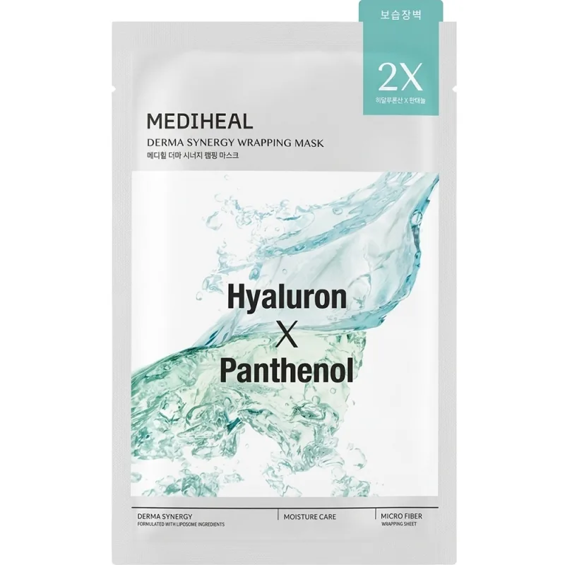 Mască de față pentru hidratare intensă, Derma Synergy Wrapping Mask Hyaluron x Panthenol, 25 ml, Mediheal — preț și oferte
