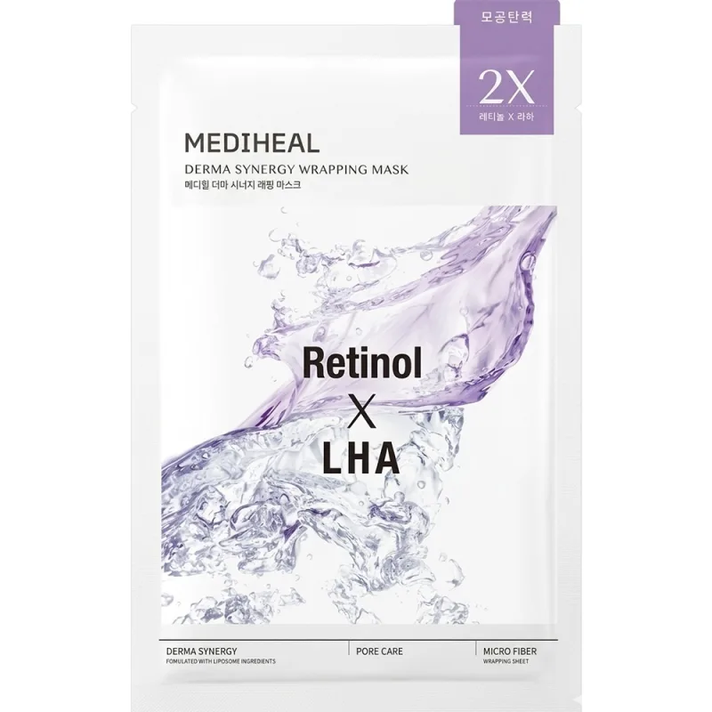 Mască de față pentru îngrijirea porilor, Derma Synergy Wrapping Mask Retinol x LHA, 25 ml, Mediheal — preț și oferte