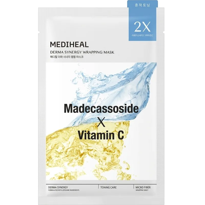 Mască de față pentru uniformizare, Derma Synergy Wrapping Mask Madecassoside x Vitamin C, 25 ml, Mediheal — preț și oferte