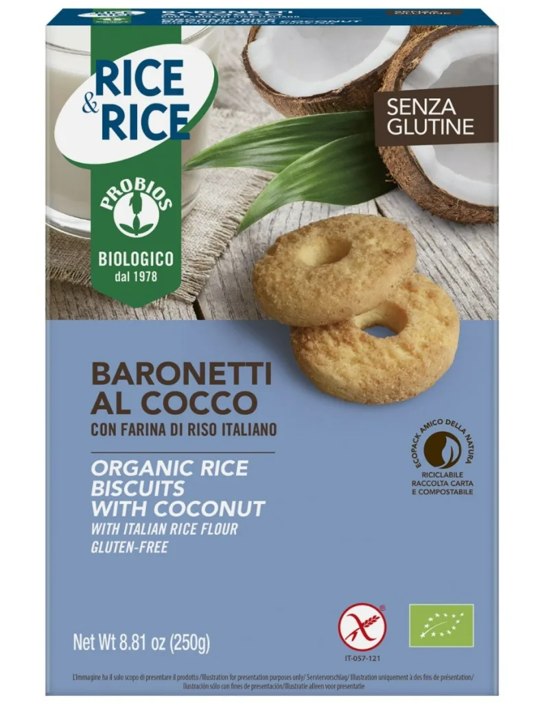 Biscuiti cu cocos si faina de orez, 250g, Probios — preț și oferte