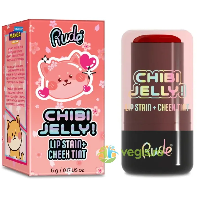 Lip Stain + Cheek Tint Chibi Jelly! 2 in 1 Nuanta Momo 5g RUDE COSMETICS — preț și oferte