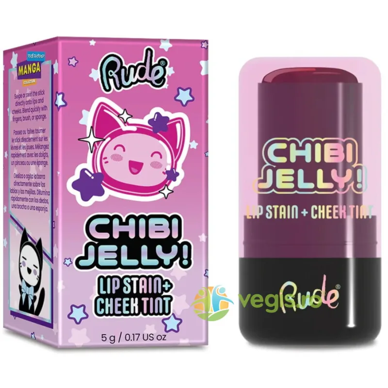 Lip Stain + Cheek Tint Chibi Jelly! 2 in 1 Nuanta Koneko 5g RUDE COSMETICS — preț și oferte