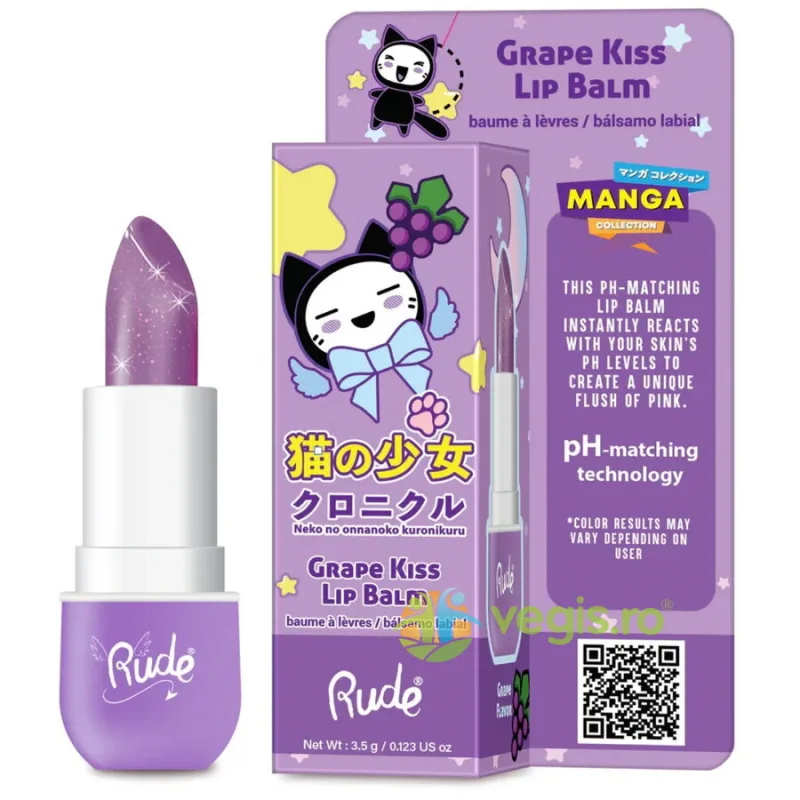 Balsam de Buze cu pH-Reactiv cu Aroma de Struguri Grape Kiss 3.5g RUDE COSMETICS — preț și oferte