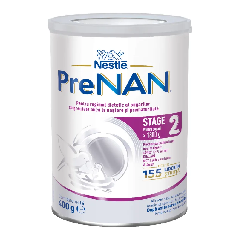 Formula speciala de lapte praf PreNAN Stage 2, +0 luni, 400 g, Nestle — preț și oferte