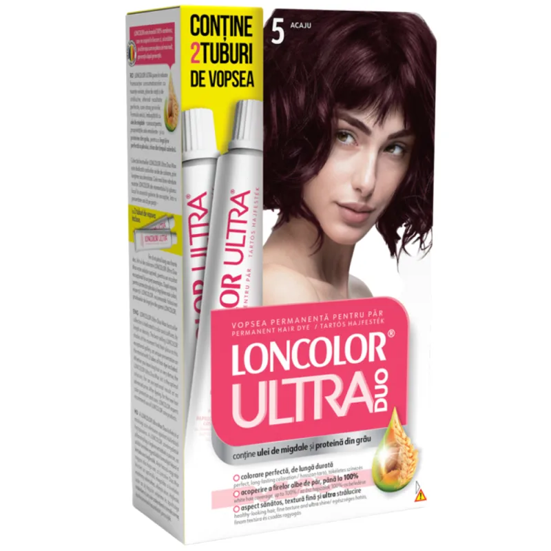 Vopsea de par permanenta Ultra Duo Max Nr. 5, 200ml, Loncolor — preț și oferte