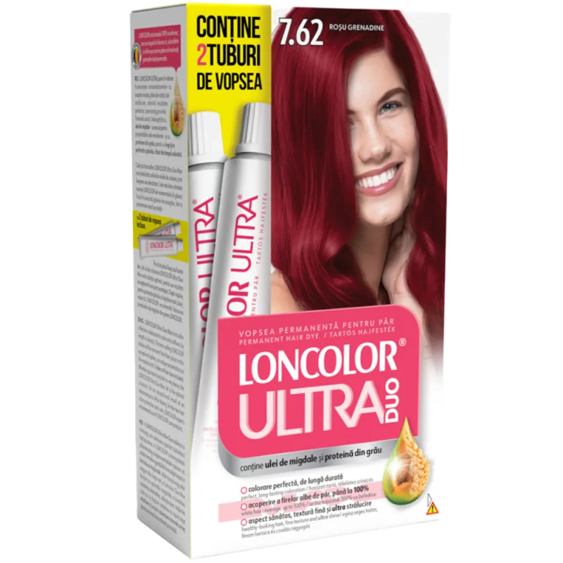 Vopsea de par permanenta Ultra Duo Max Nr. 7.62, 200ml, Loncolor — preț și oferte