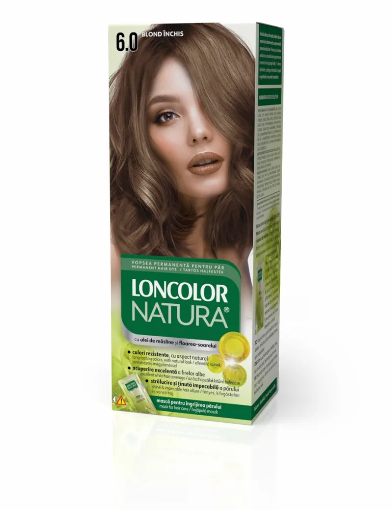 Vopsea de par permanenta Natura Nr. 6.0, 110ml, Loncolor — preț și oferte