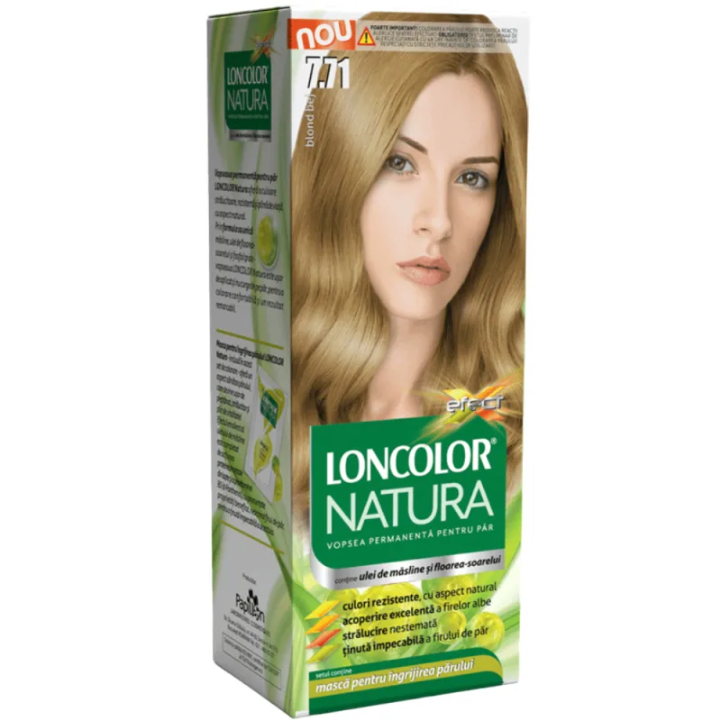 Vopsea de par permanenta Natura Nr. 7.71, 115ml, Loncolor — preț și oferte