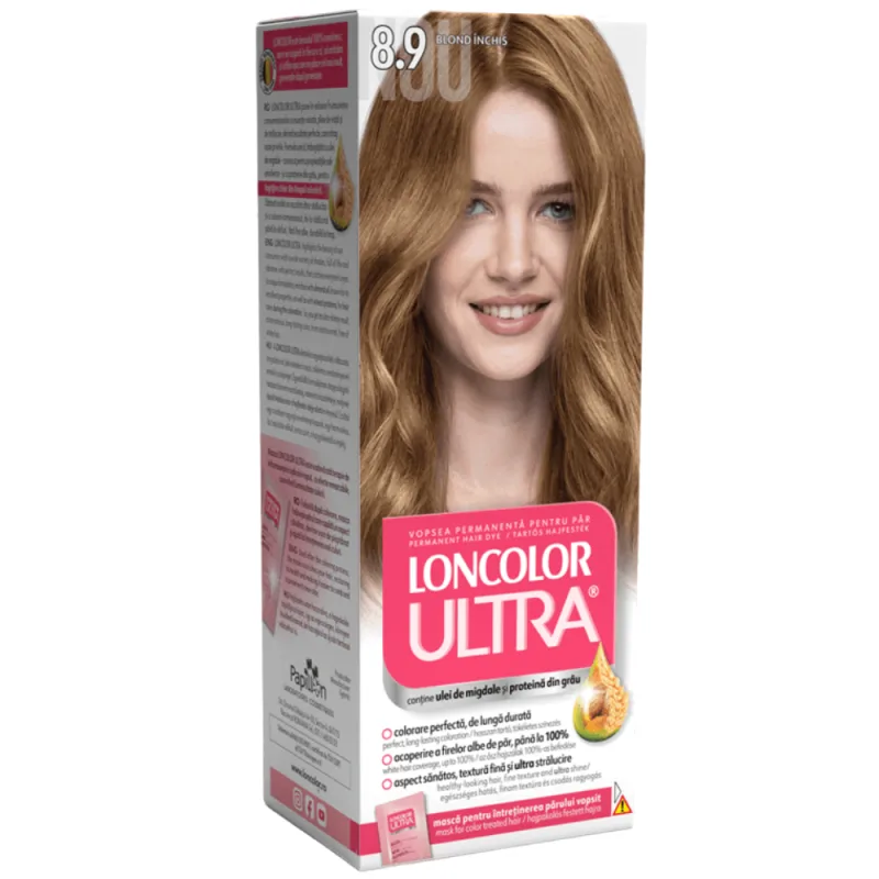 Vopsea de par permanenta Ultra Nr. 8.9, 110ml, Loncolor — preț și oferte