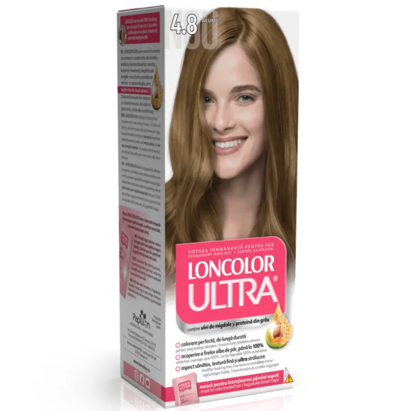 Vopsea de par permanenta Ultra Nr. 4.8, 110ml, Loncolor — preț și oferte