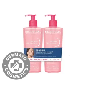 Pachet Gel spumant Sensibio, 2 x 500ml, Bioderma