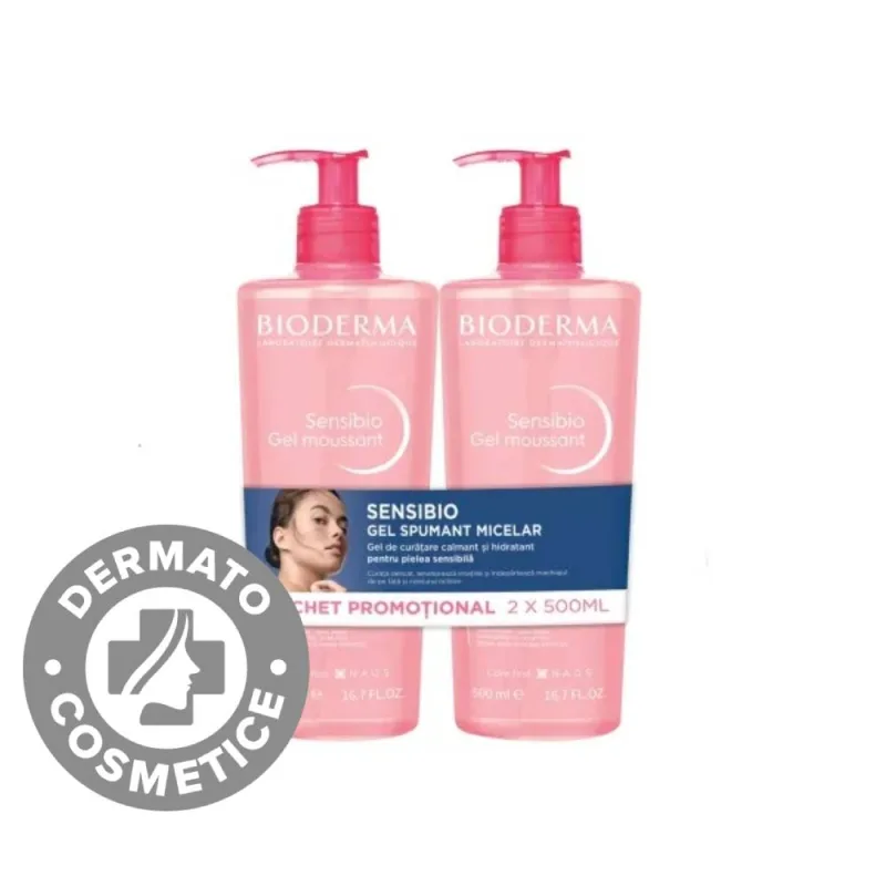 Pachet Gel spumant Sensibio, 2 x 500ml, Bioderma — preț și oferte