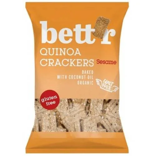 Crackers din quinoa cu susan fara gluten Bio, 100g, Bettr — preț și oferte