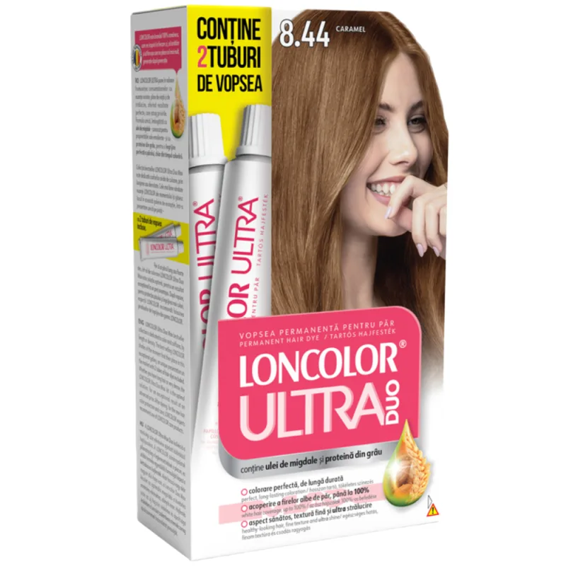 Vopsea de par permanenta Ultra Duo Max Nr. 8.44, 200ml, Loncolor — preț și oferte