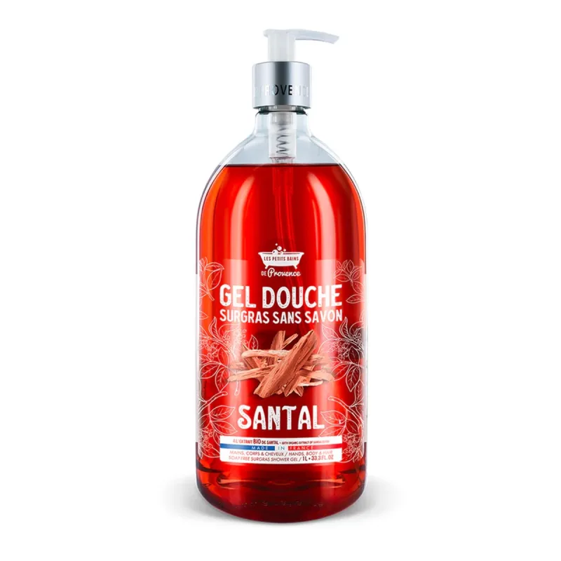 Gel de dus cu Santal Surgras fara sapun, 1l, Les Petites Bains de Provence — preț și oferte