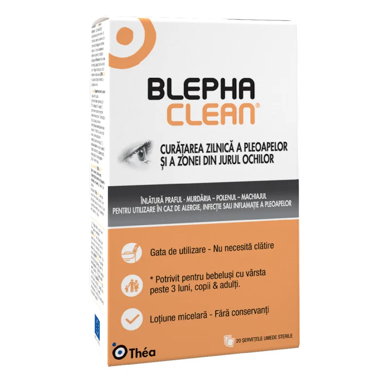 Servetele pentru igiena pleoapelor Blephaclean, 20 bucati, Thea LABORATOIRES THEA — preț și oferte