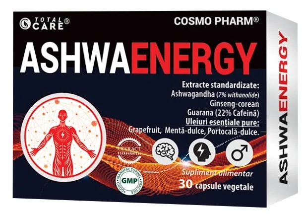 AshwaEnergy Concentrare și Performanță Masculină, 30 Capsule, Cosmopharm — preț și oferte