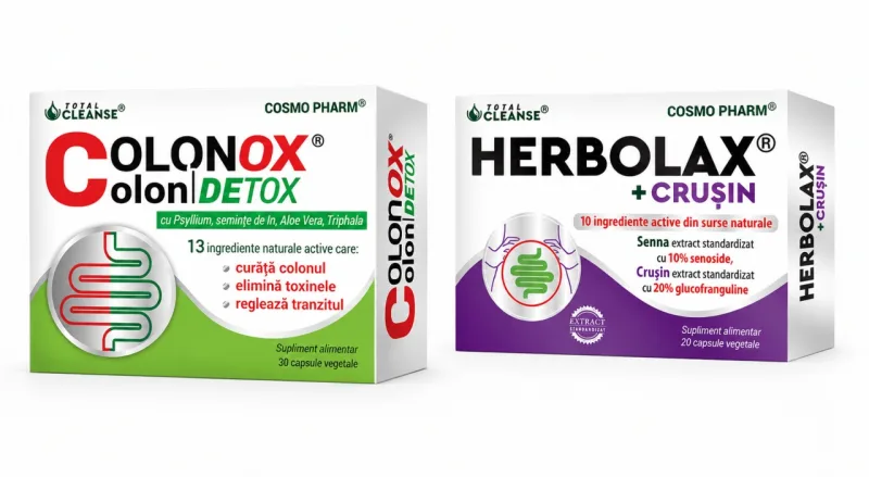 Colonox Colon Detox, 30 Capsule Vegetale + Herbolax + Crușin, 20 Capsule Vegetale, Cosmopharm — preț și oferte