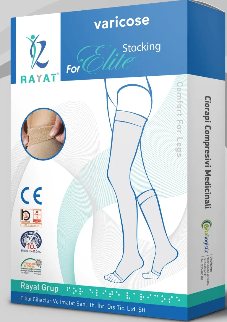 Rayat ciorapi compresivi 18-21, pana la genunchi, clasa 1, varf deschis, bej, nr 8 extra 1 pereche — preț și oferte