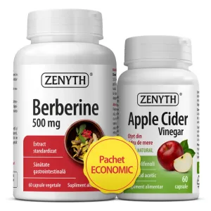 Berberina 500mg  60 capsule + Apple cider vinegar 60 capsule
