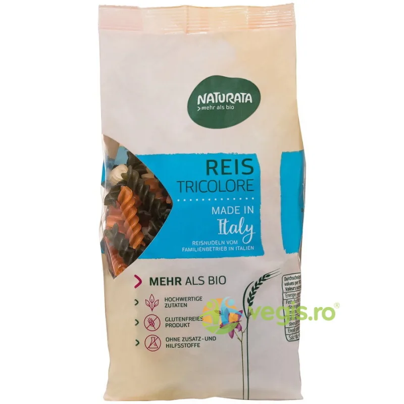Spirelli Tricolore din Orez fara Gluten Ecologice/Bio 250g NATURATA — preț și oferte