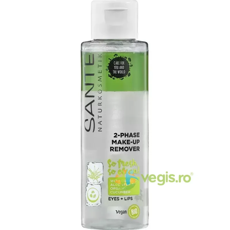 Demachiant Bifazic Bio pentru Ochi si Buze cu Aloe Vera si Castravete 110ml SANTE — preț și oferte