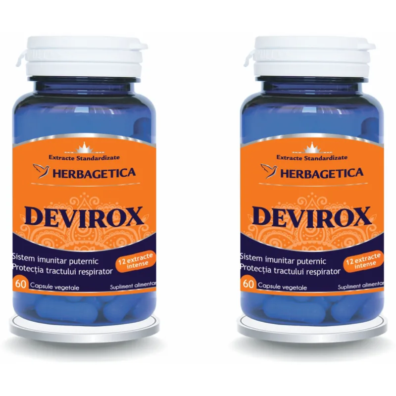 Pachet Devirox (Antiviral) 60cps+60cps (50% reducere la al doilea produs) HERBAGETICA — preț și oferte