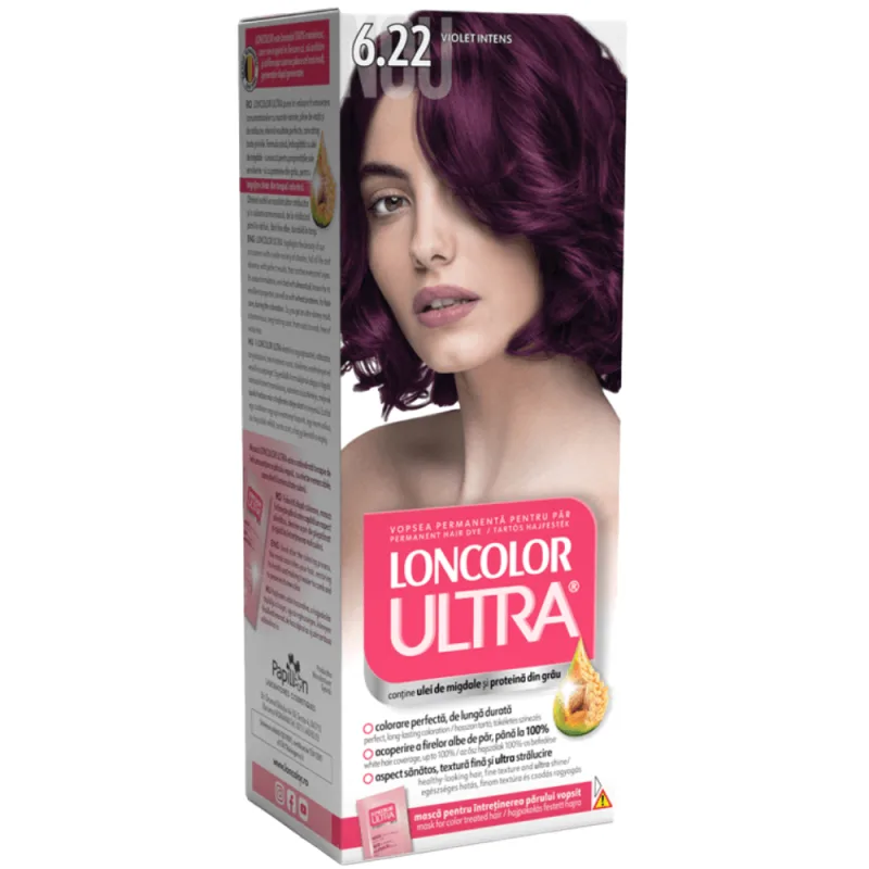 Vopsea de par permanenta Ultra Nr. 6.22, 110ml, Loncolor — preț și oferte