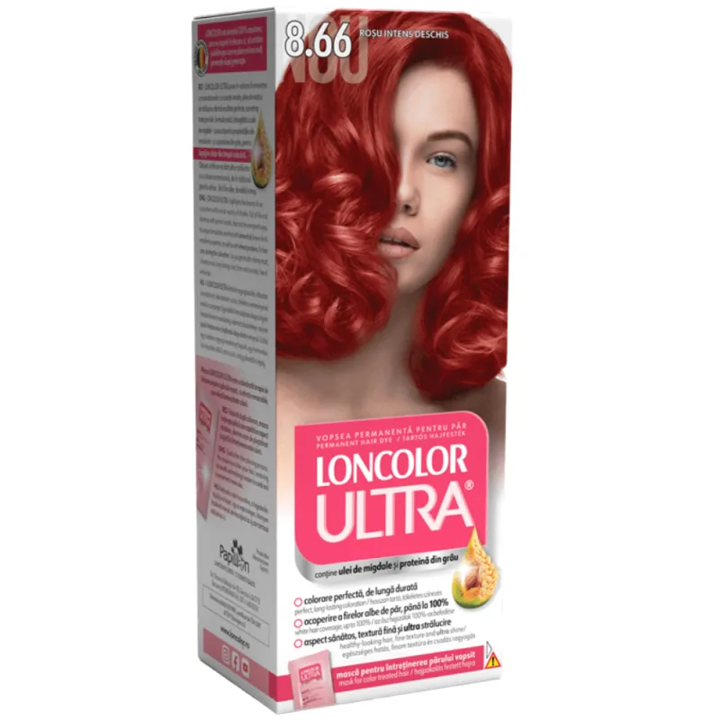 Vopsea de par permanenta Ultra Nr. 8.66, 110ml, Loncolor — preț și oferte