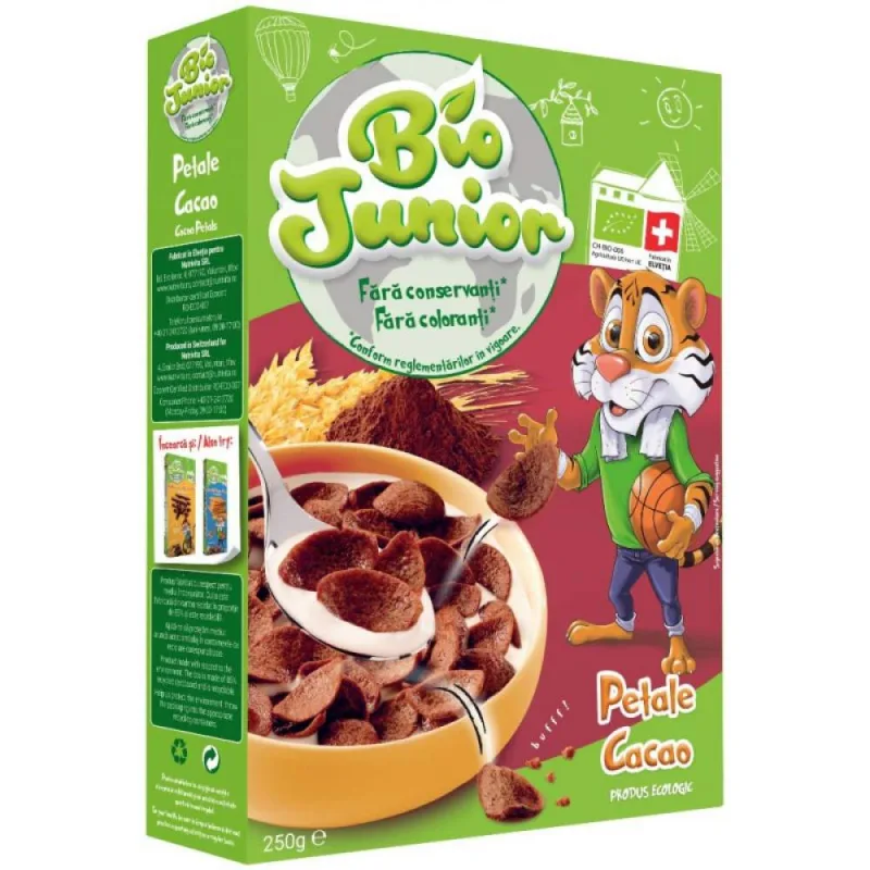 Cereale in forma de petale cu cacao Bio, 250g, Bio Junior — preț și oferte