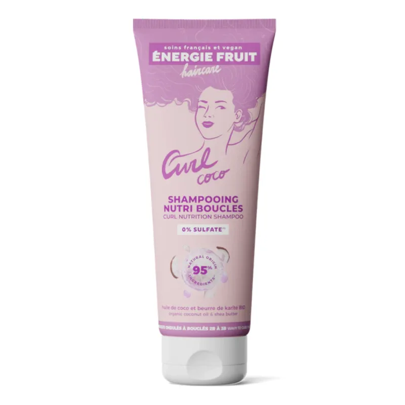 Sampon hranitor pentru par ondulat sau cret cu ulei de cocos organic si unt de shea, 250ml, Energie Fruit — preț și oferte