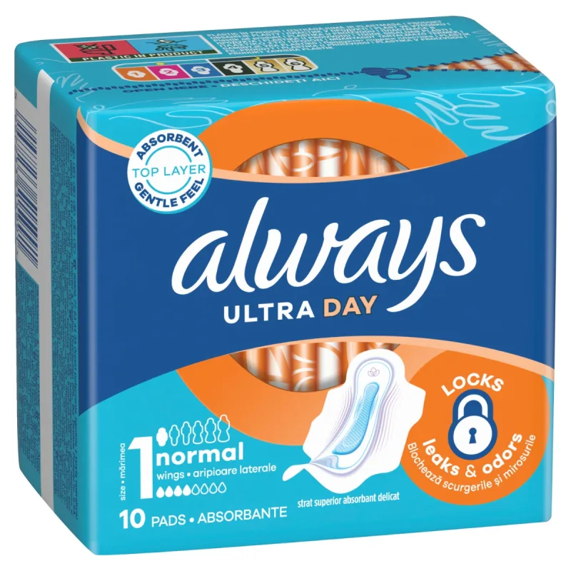 Absorbante Ultra Day Normal, 10 bucati, Always — preț și oferte