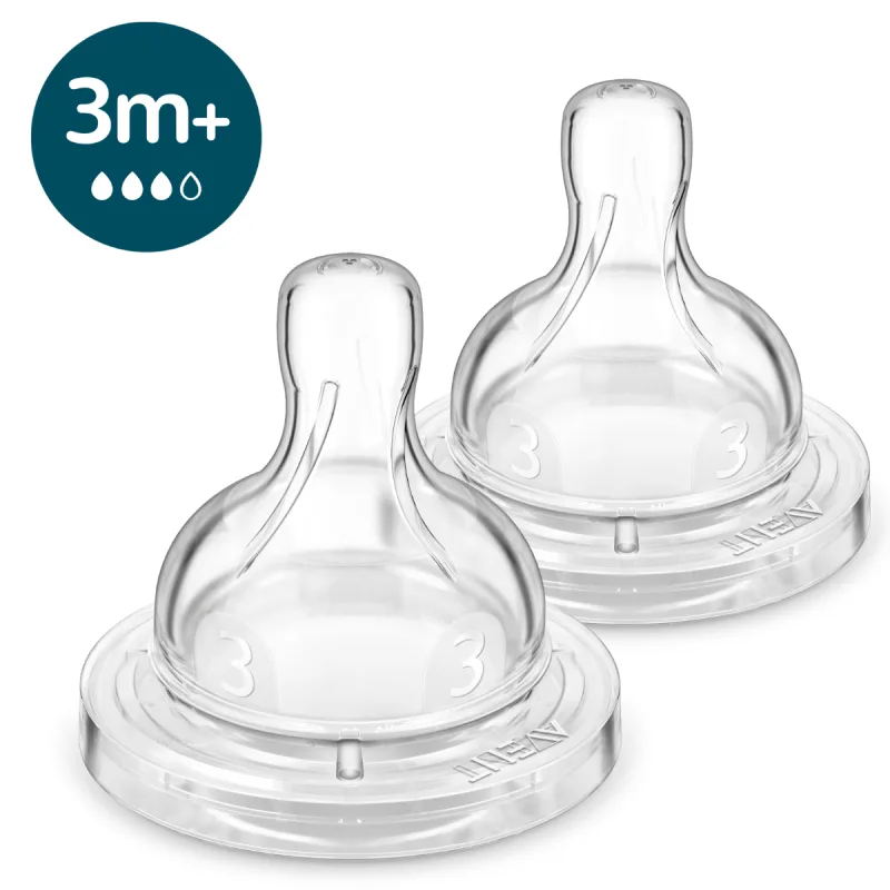 Set tetine cu debit mediu pentru +3 luni Classic SCY763/02, 2 bucati, Philips Avent — preț și oferte
