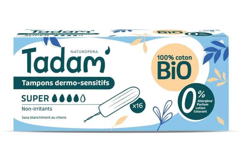 Tampoane BIO hipoalergenice Super, 16 bucati, Tadam — preț și oferte