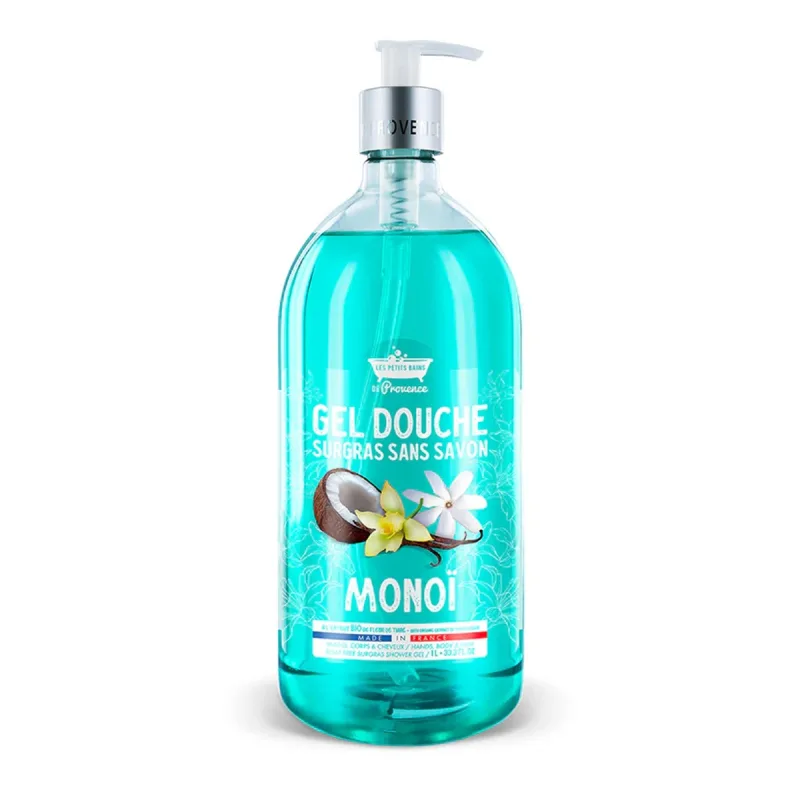 Gel de dus cu Monoi Surgras fara sapun, 1l, Les Petites Bains de Provence — preț și oferte