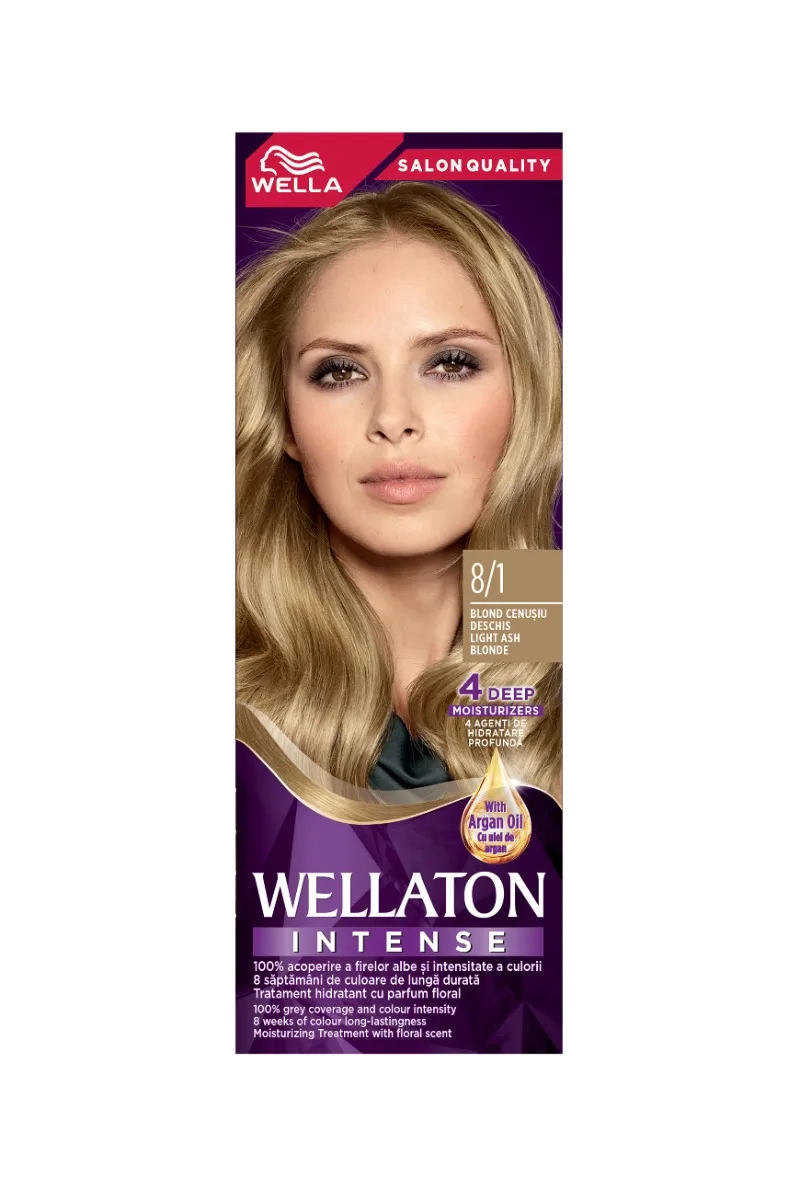 Vopsea de par permanenta Blond Cenusiu Deschis 8.1 Wellaton, 110ml, Wella — preț și oferte