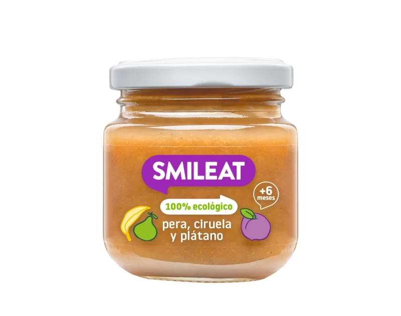 Piure din pere, portocale si banane Bio +4 luni, 130g, Smileat — preț și oferte