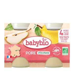 Piure de pere Bio, 2 x 130g, BabyBio