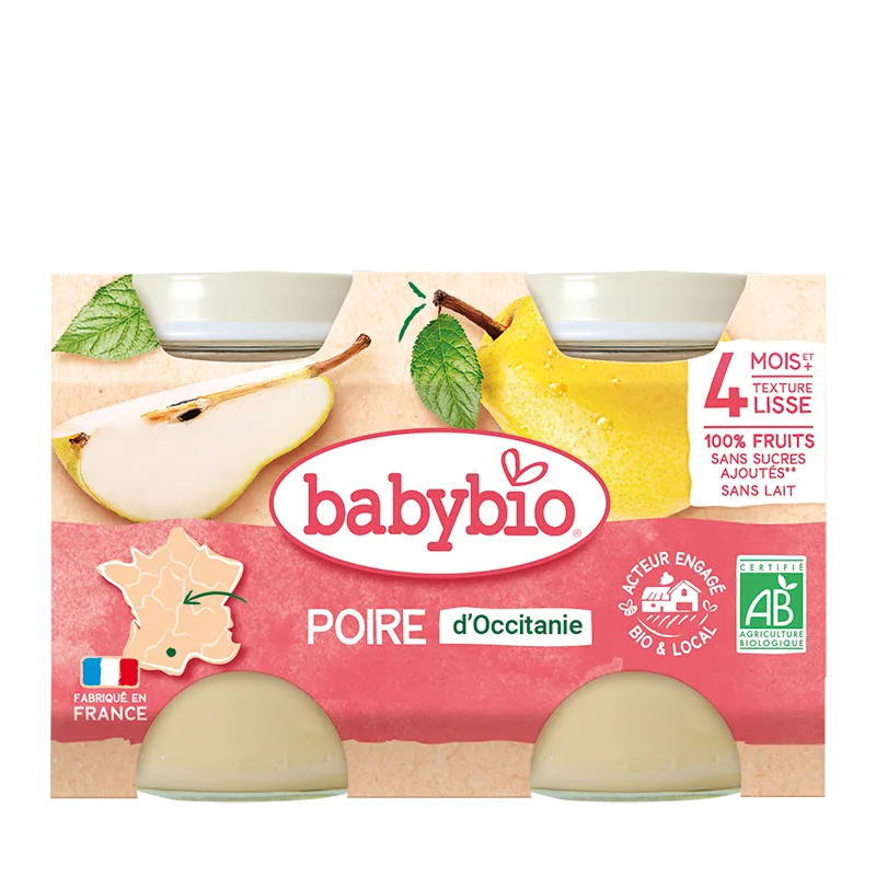 Piure de pere Bio, 2 x 130g, BabyBio — preț și oferte