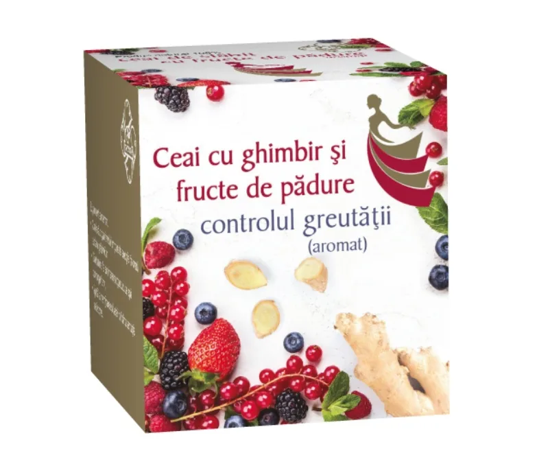 Ceai cu Ghimbir și Fructe de Pădure pentru Controlul Greutății, 20 Doze, AdNatura — preț și oferte