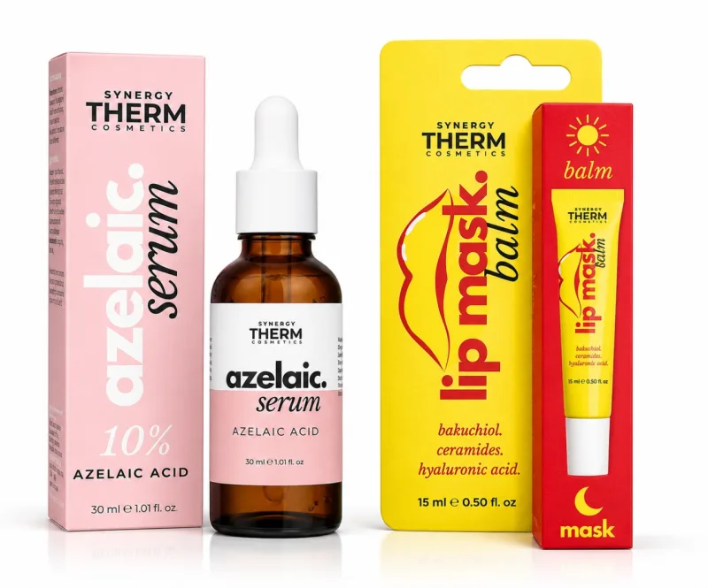 Ser cu Acid Azelaic, 30 ml + Balsam-Mască pentru Buze Lip Mask, 15 ml, Synergy Therm — preț și oferte