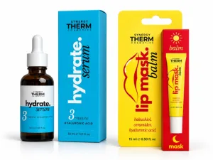 Ser Hidratant cu Acid Hialuronic, 30 ml + Balsam-Mască pentru Buze Lip Mask, 15 ml, Synergy Therm