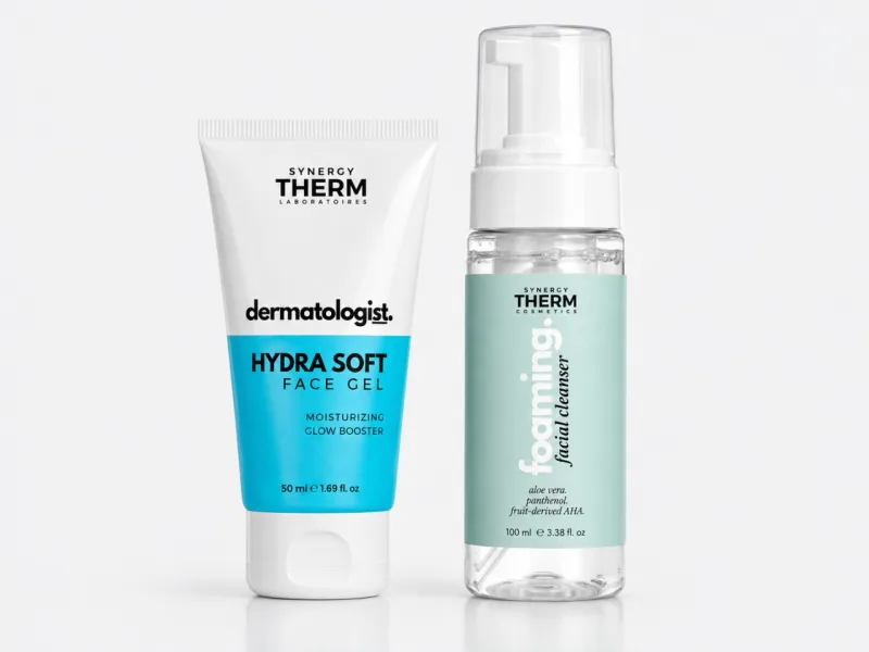 Hydra Soft crema hidratatanta lejera, 50ml + Spuma de curatare fata mini, 100ml, Synergy Therm — preț și oferte